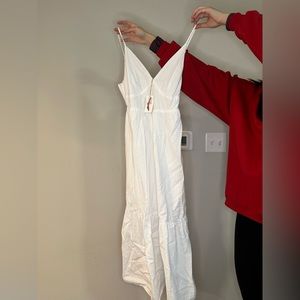 White linen cotton maxi dress